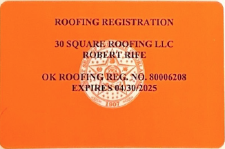 30 Square Roofing 2024 License